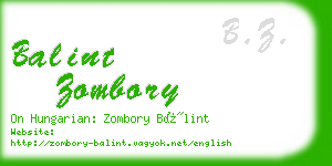 balint zombory business card